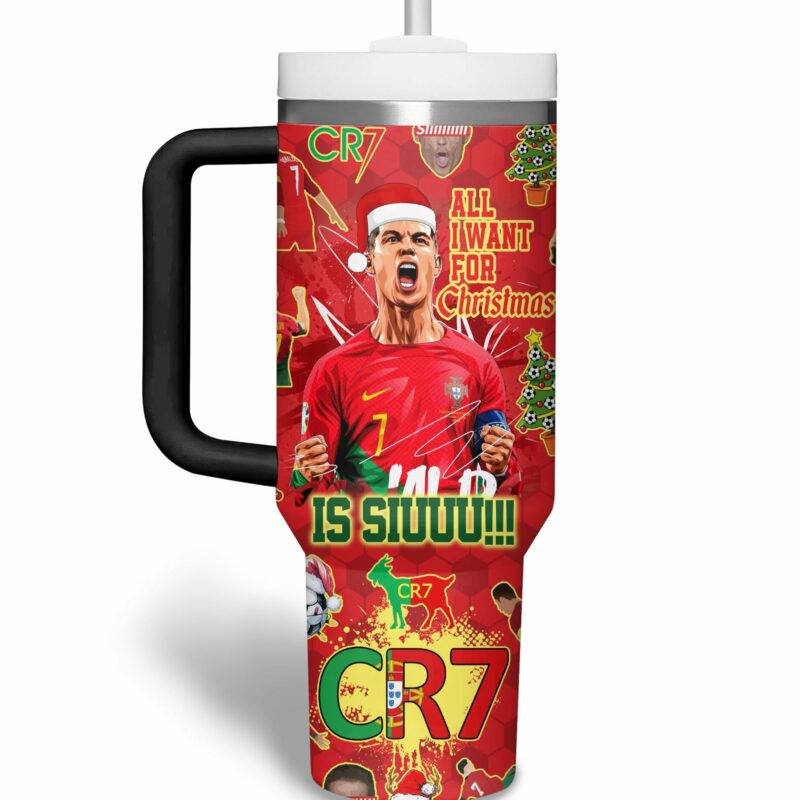 Cristiano Ronaldo Sports Custom Stanley Quencher 40oz Stainless Steel Tumbler With Handle - Threewoofs - Image 3