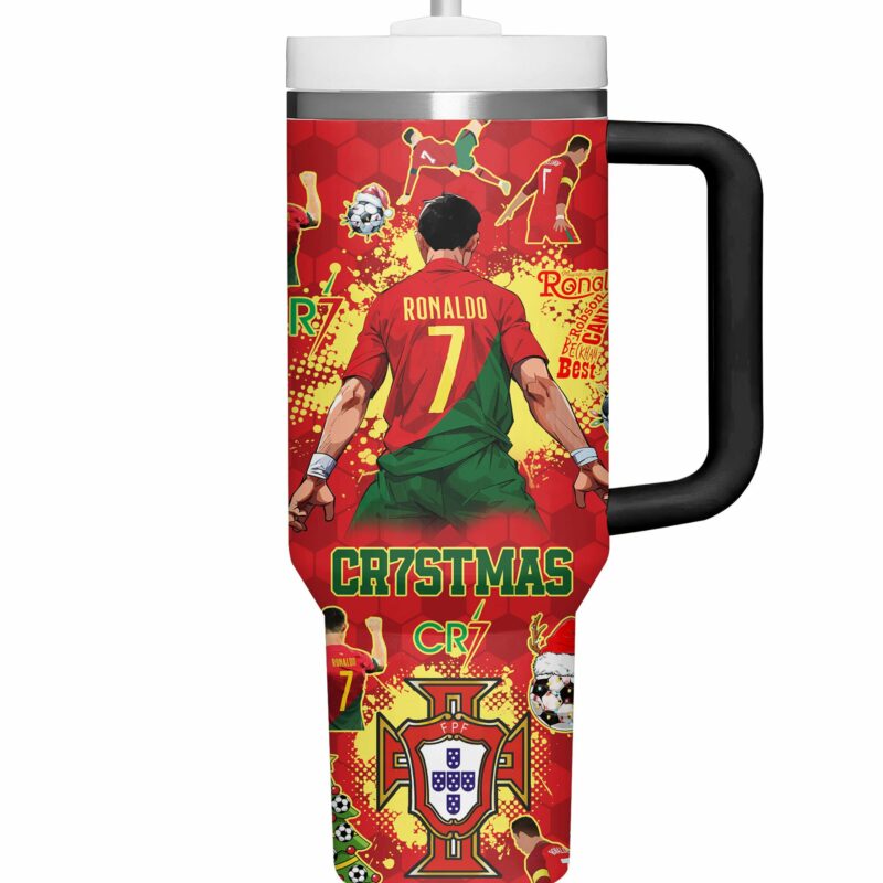 Cristiano Ronaldo Sports Custom Stanley Quencher 40oz Stainless Steel Tumbler With Handle - Threewoofs - Image 4