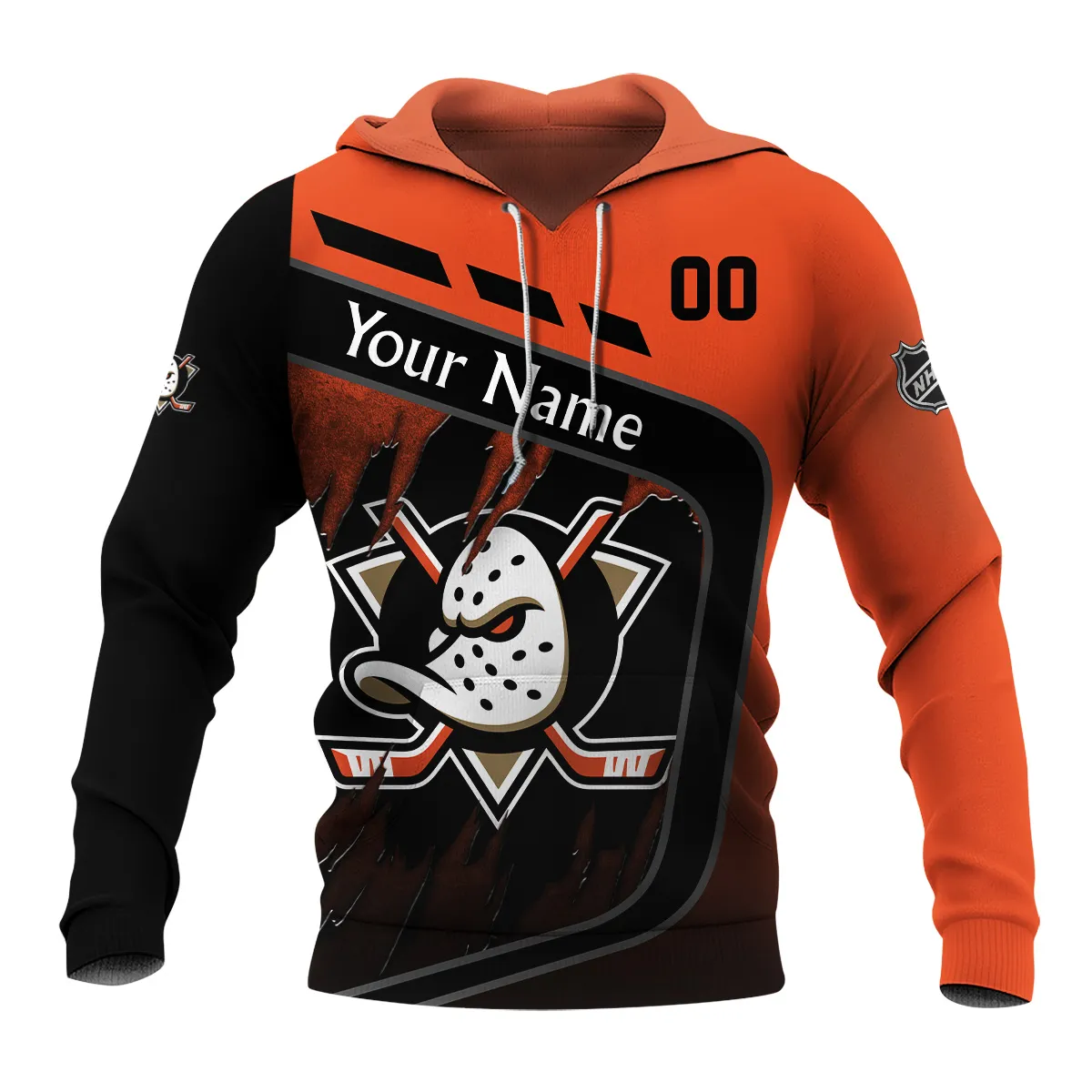 Custom Name & Number NHL Anaheim Ducks Exclusive All Over Prints BLNHL311024A1ADHD - Hoodie - Image 2