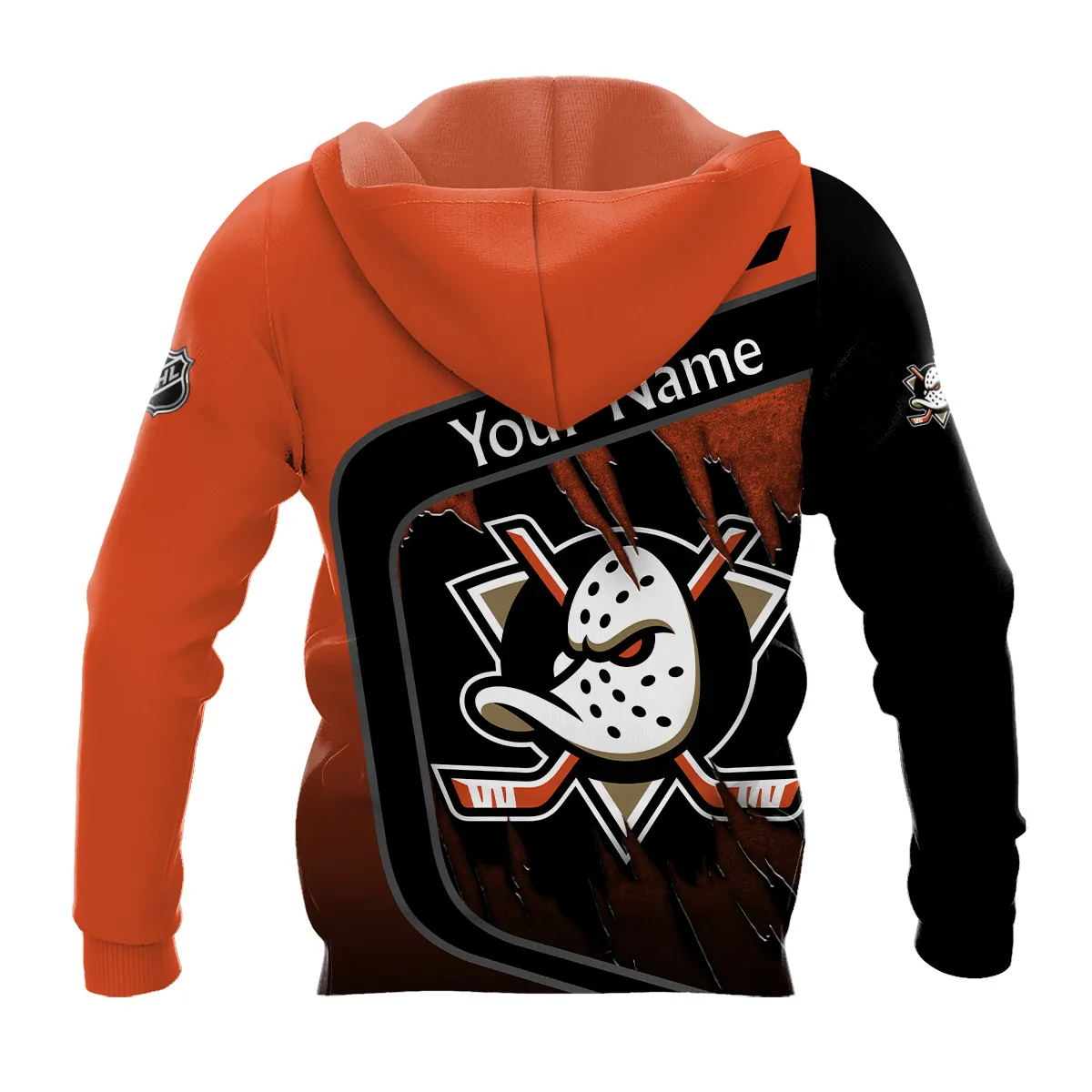 Custom Name & Number NHL Anaheim Ducks Exclusive All Over Prints BLNHL311024A1ADHD - Hoodie - Image 3
