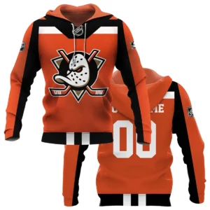 Custom Name &amp; Number NHL Anaheim Ducks Exclusive All Over Prints HONHL3110A01ADHD - Hoodie
