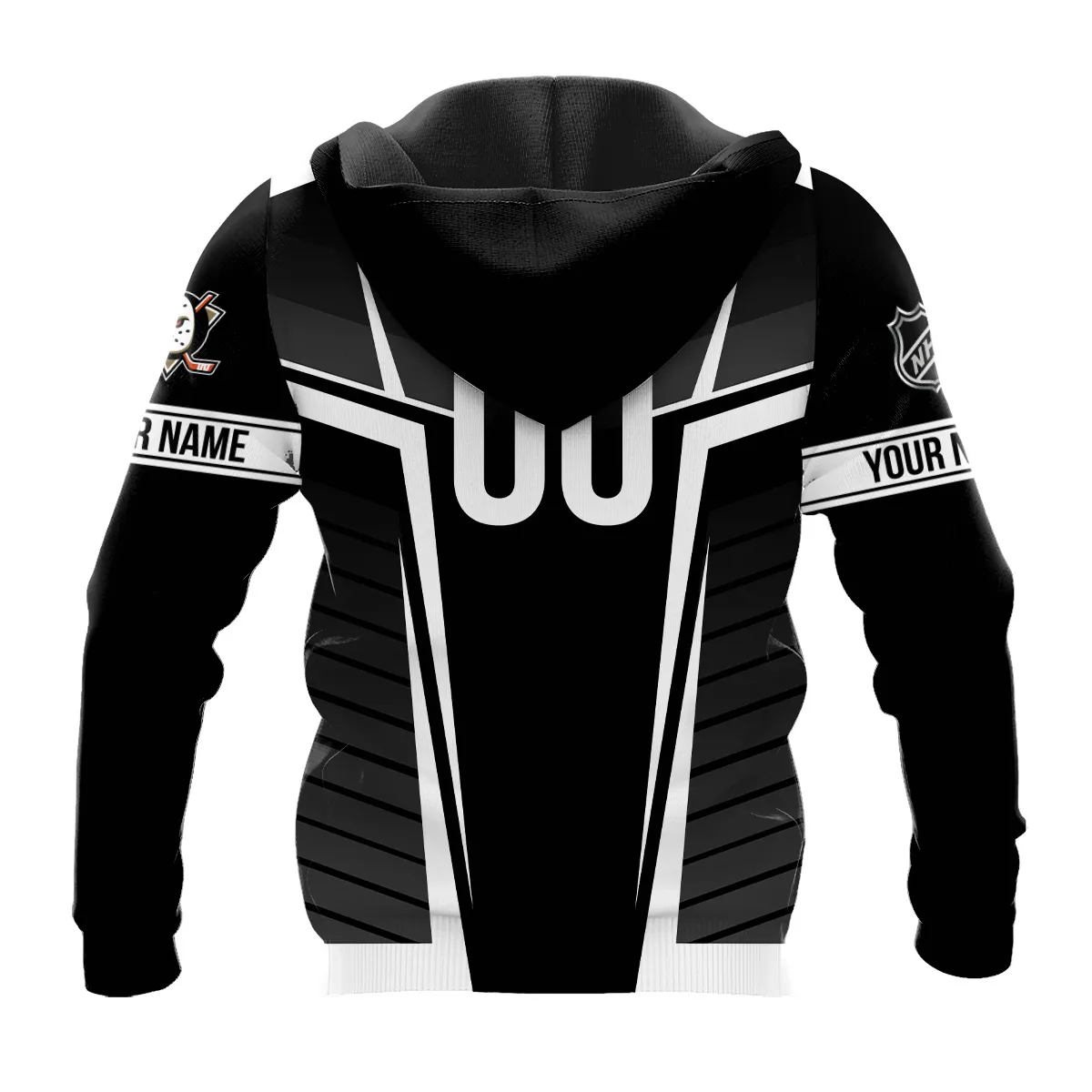 Custom Name & Number NHL Anaheim Ducks Exclusive All Over Prints QTNHL311024A1ADHD - Hoodie - Image 3