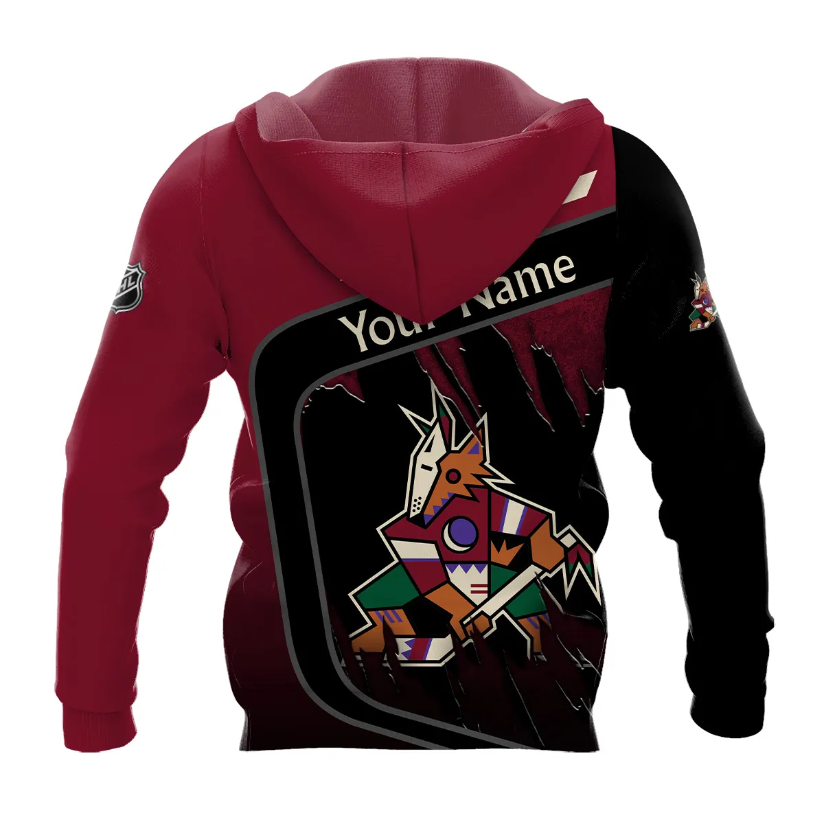 Custom Name & Number NHL Arizona Coyotes Exclusive All Over Prints BLNHL311024A1ACHD - Hoodie - Image 3