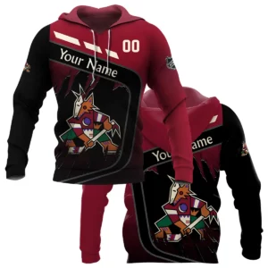 Custom Name &amp; Number NHL Arizona Coyotes Exclusive All Over Prints BLNHL311024A1ACHD - Hoodie