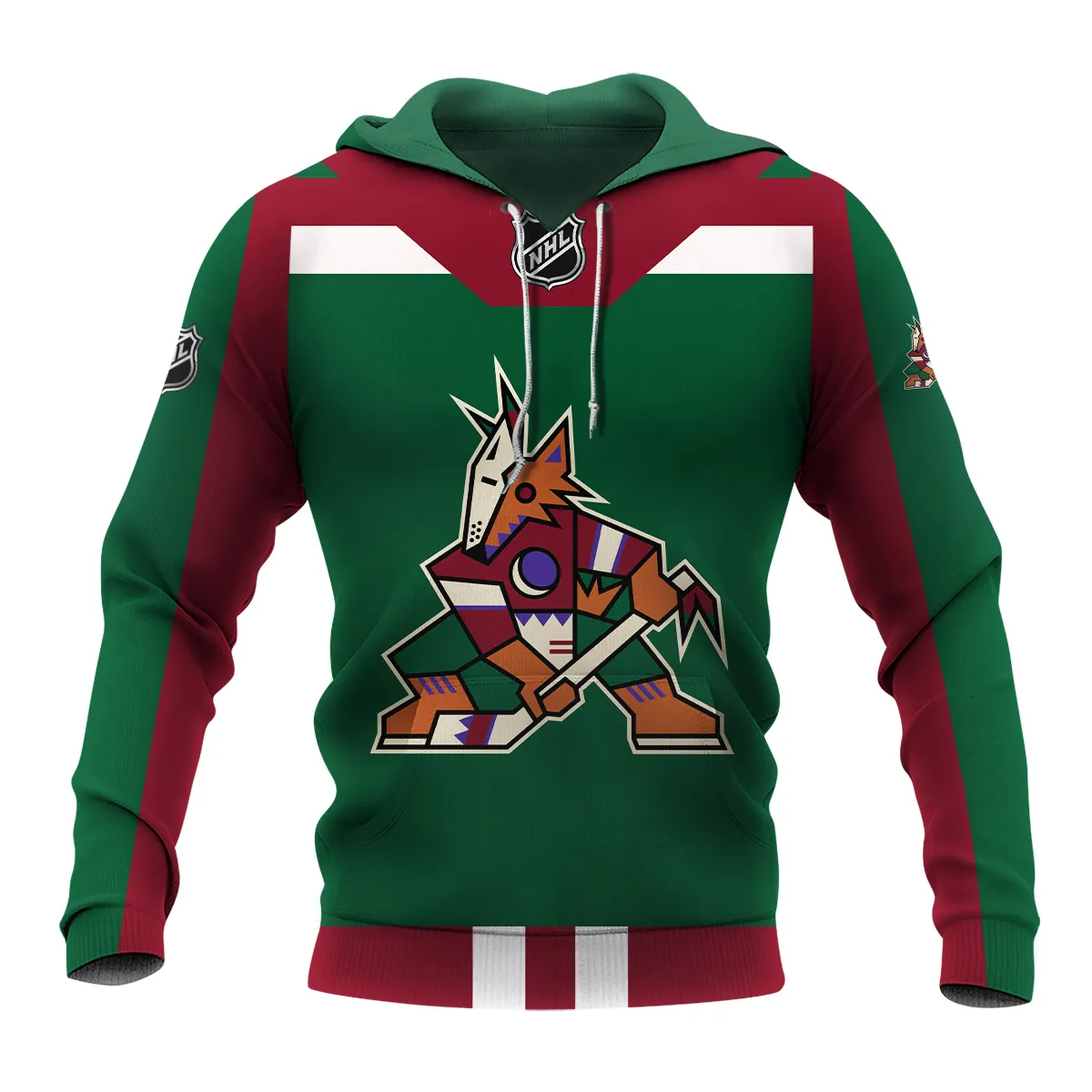 Custom Name & Number NHL Arizona Coyotes Exclusive All Over Prints HONHL3110A01ACHD - Hoodie - Image 2
