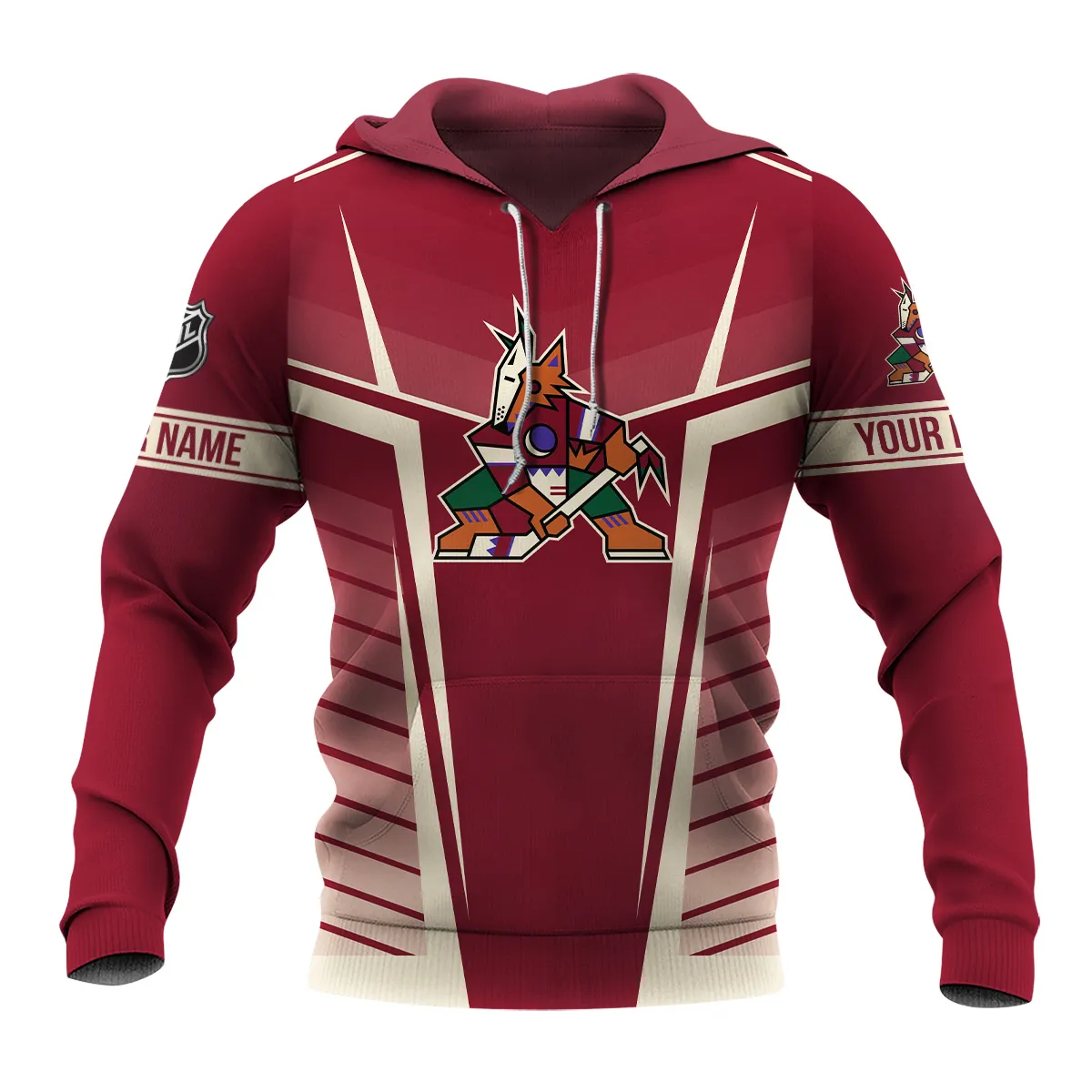 Custom Name & Number NHL Arizona Coyotes Exclusive All Over Prints QTNHL311024A1ACHD - Hoodie - Image 2