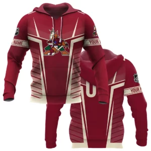 Custom Name &amp; Number NHL Arizona Coyotes Exclusive All Over Prints QTNHL311024A1ACHD - Hoodie