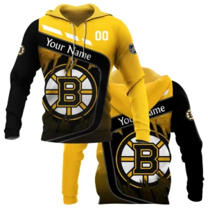 Custom Name &amp; Number NHL Boston Bruins Exclusive All Over Prints BLNHL311024A1BBHD - Hoodie