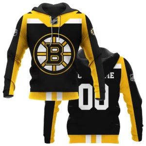 Custom Name &amp; Number NHL Boston Bruins Exclusive All Over Prints HONHL3110A01BBHD - Hoodie