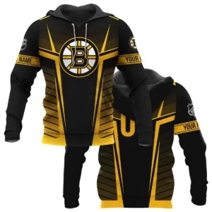 Custom Name &amp; Number NHL Boston Bruins Exclusive All Over Prints QTNHL311024A1BBHD - Hoodie