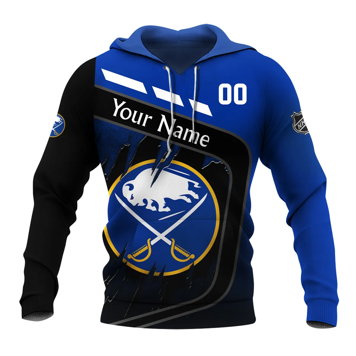 Custom Name & Number NHL Buffalo Sabres Exclusive All Over Prints BLNHL311024A1BSHD - Hoodie - Image 2