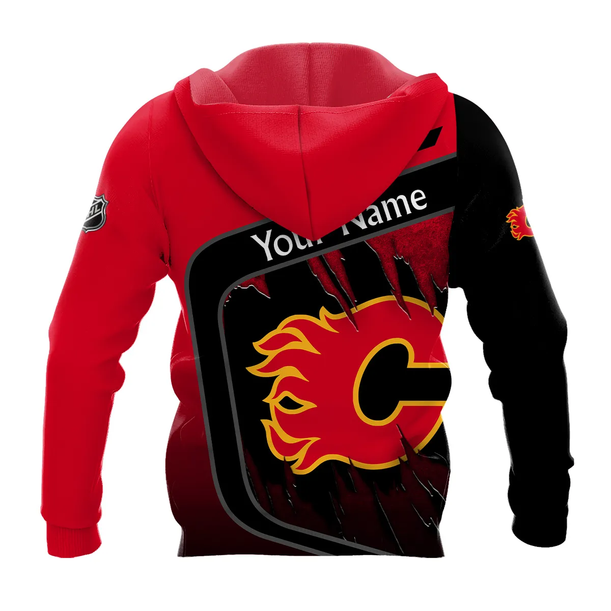Custom Name & Number NHL Calgary Flames Exclusive All Over Prints BLNHL311024A1CFHD - Hoodie - Image 3