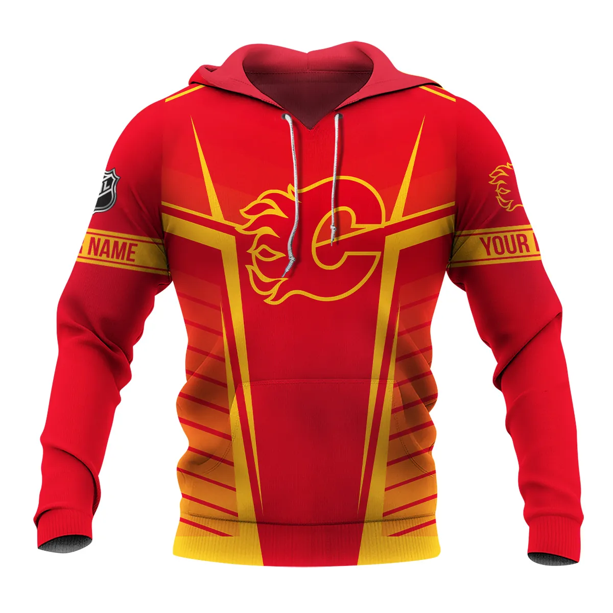 Custom Name & Number NHL Calgary Flames Exclusive All Over Prints QTNHL311024A1CFHD - Hoodie - Image 2