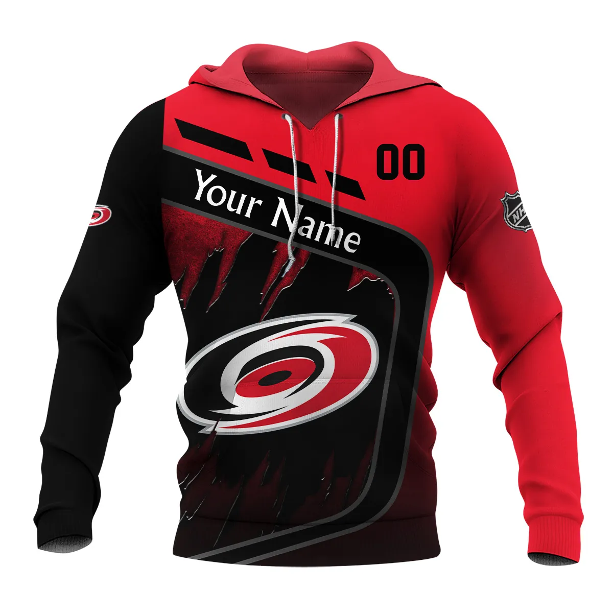 Custom Name & Number NHL Carolina Hurricanes Exclusive All Over Prints BLNHL311024A1CHHD - Hoodie - Image 2