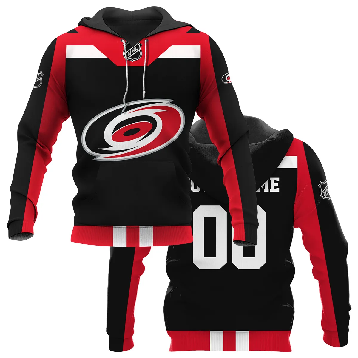 Custom Name & Number NHL Carolina Hurricanes Exclusive All Over Prints HONHL3110A01CHHD - Hoodie