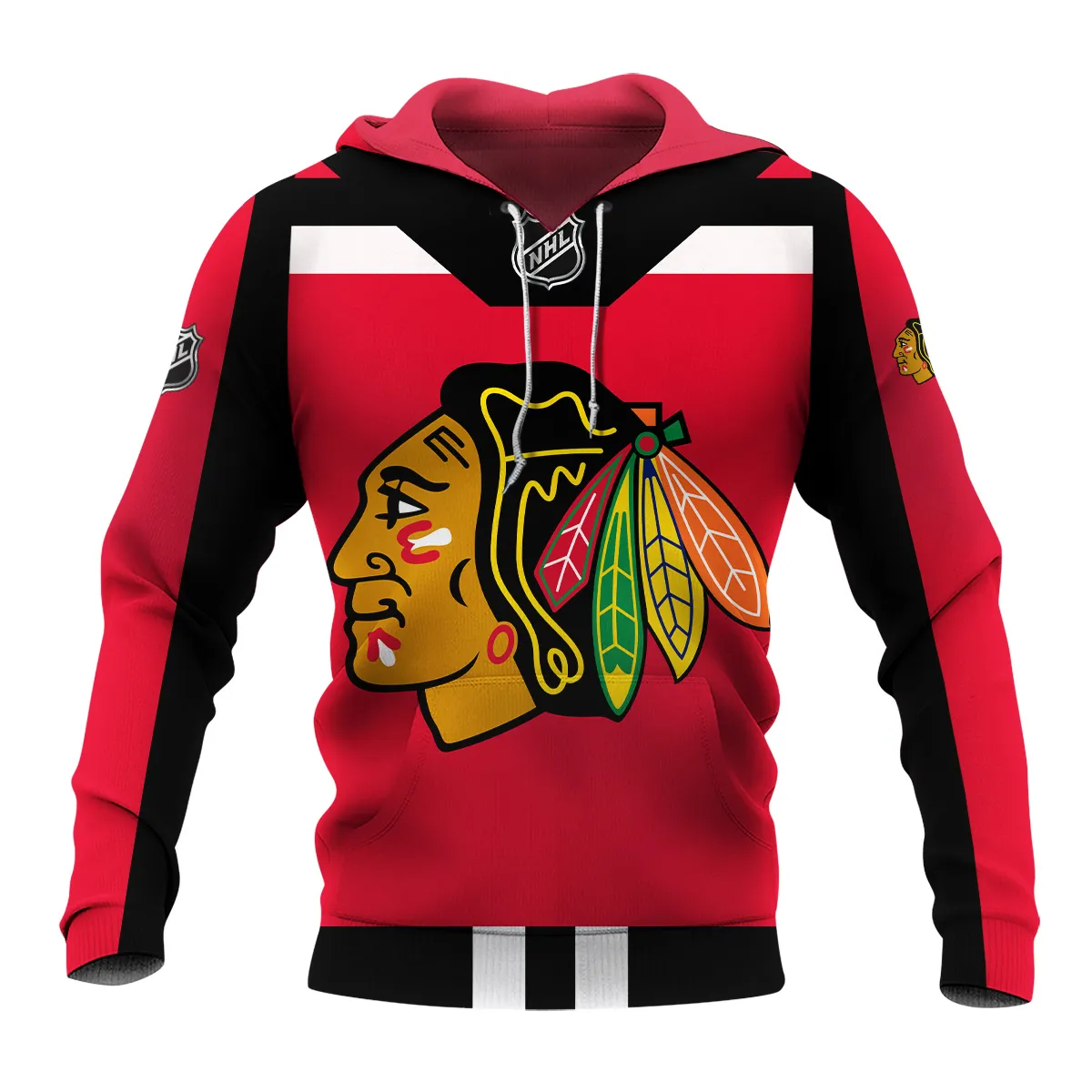 Custom Name & Number NHL Chicago Blackhawks Exclusive All Over Prints HONHL3110A01CBHD - Hoodie - Image 2