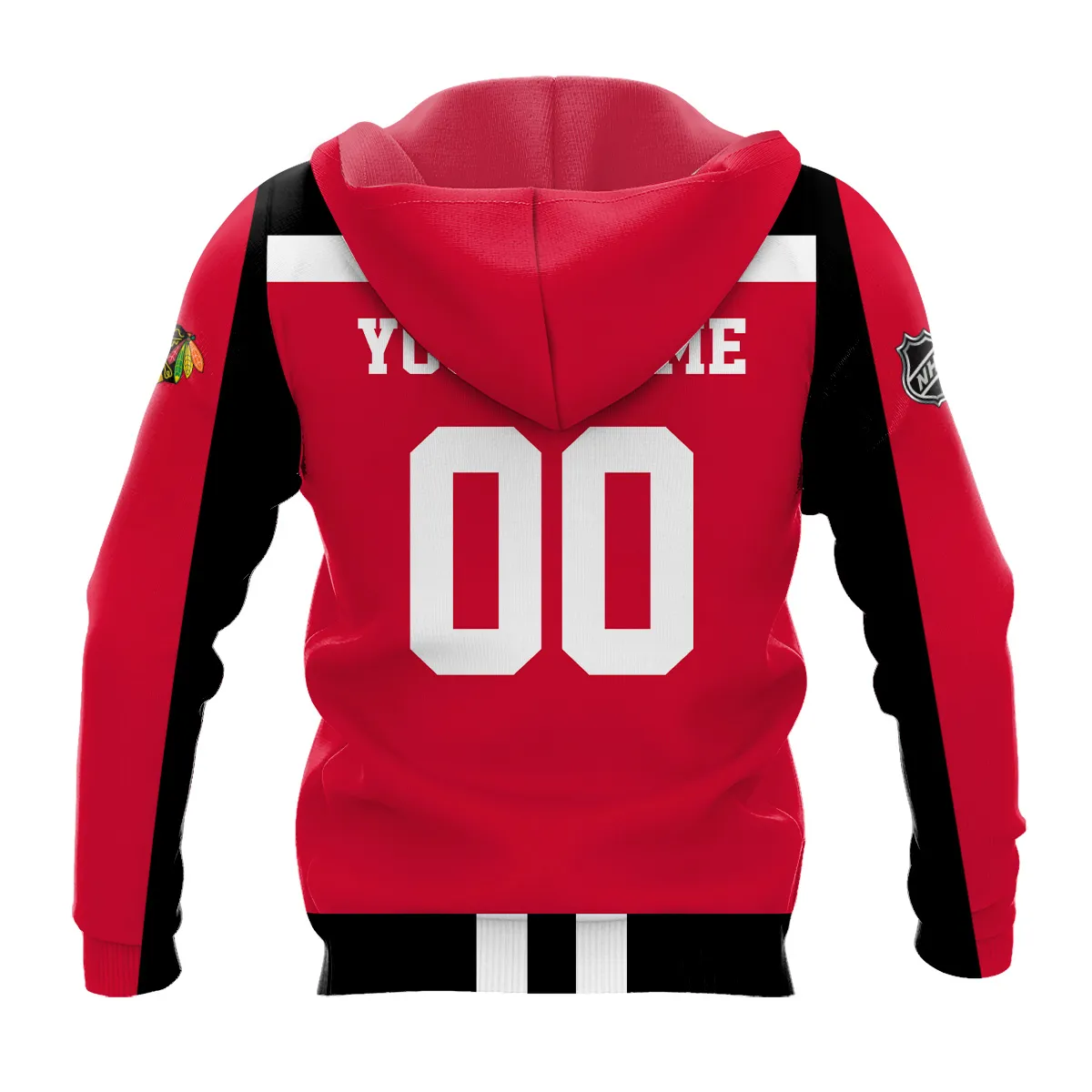 Custom Name & Number NHL Chicago Blackhawks Exclusive All Over Prints HONHL3110A01CBHD - Hoodie - Image 3