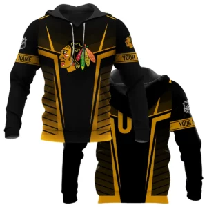 Custom Name &amp; Number NHL Chicago Blackhawks Exclusive All Over Prints QTNHL311024A1CBHD - Hoodie