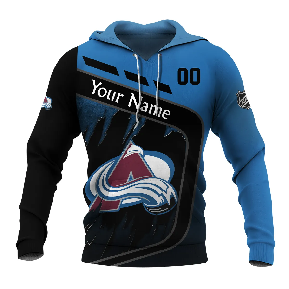 Custom Name & Number NHL Colorado Avalanche Exclusive All Over Prints BLNHL311024A1CAHD - Hoodie - Image 2