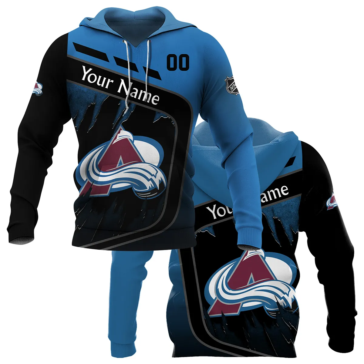 Custom Name & Number NHL Colorado Avalanche Exclusive All Over Prints BLNHL311024A1CAHD - Hoodie