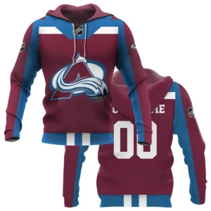 Custom Name &amp; Number NHL Colorado Avalanche Exclusive All Over Prints HONHL3110A01CAHD - Hoodie