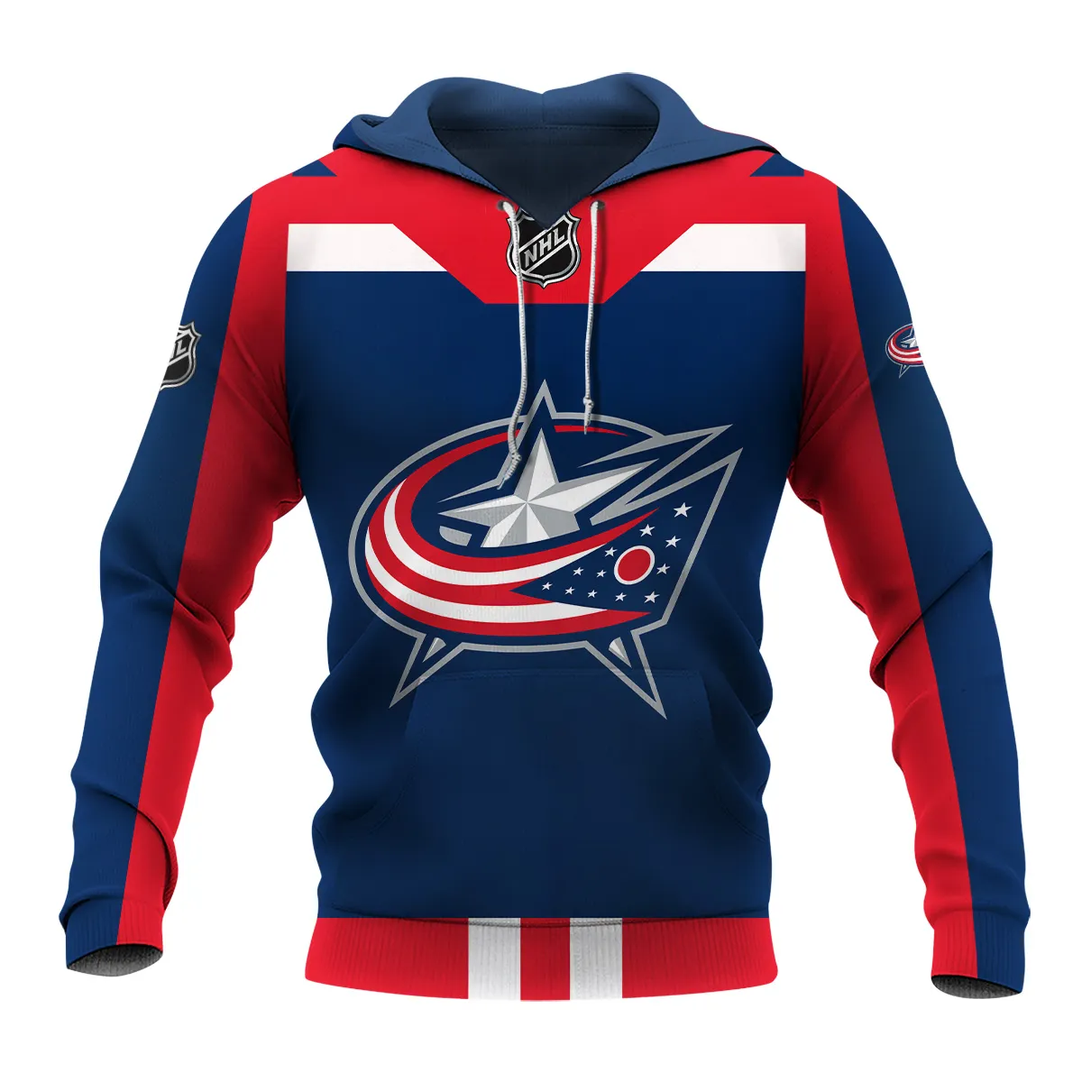 Custom Name & Number NHL Columbus Blue Jackets Exclusive All Over Prints HONHL3110A01CBJHD - Hoodie - Image 2