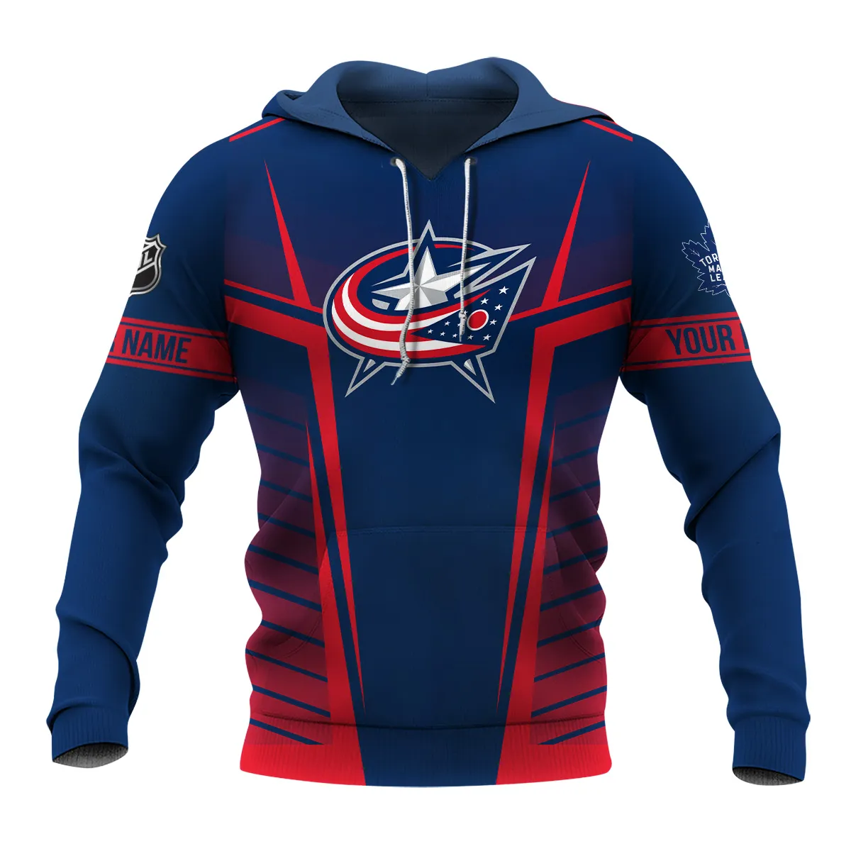Custom Name & Number NHL Columbus Blue Jackets Exclusive All Over Prints QTNHL311024A1CBJHD - Hoodie - Image 2