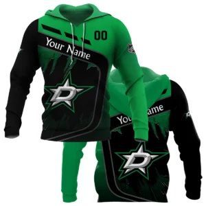 Custom Name &amp; Number NHL Dallas Stars Exclusive All Over Prints BLNHL311024A1DSHD - Hoodie