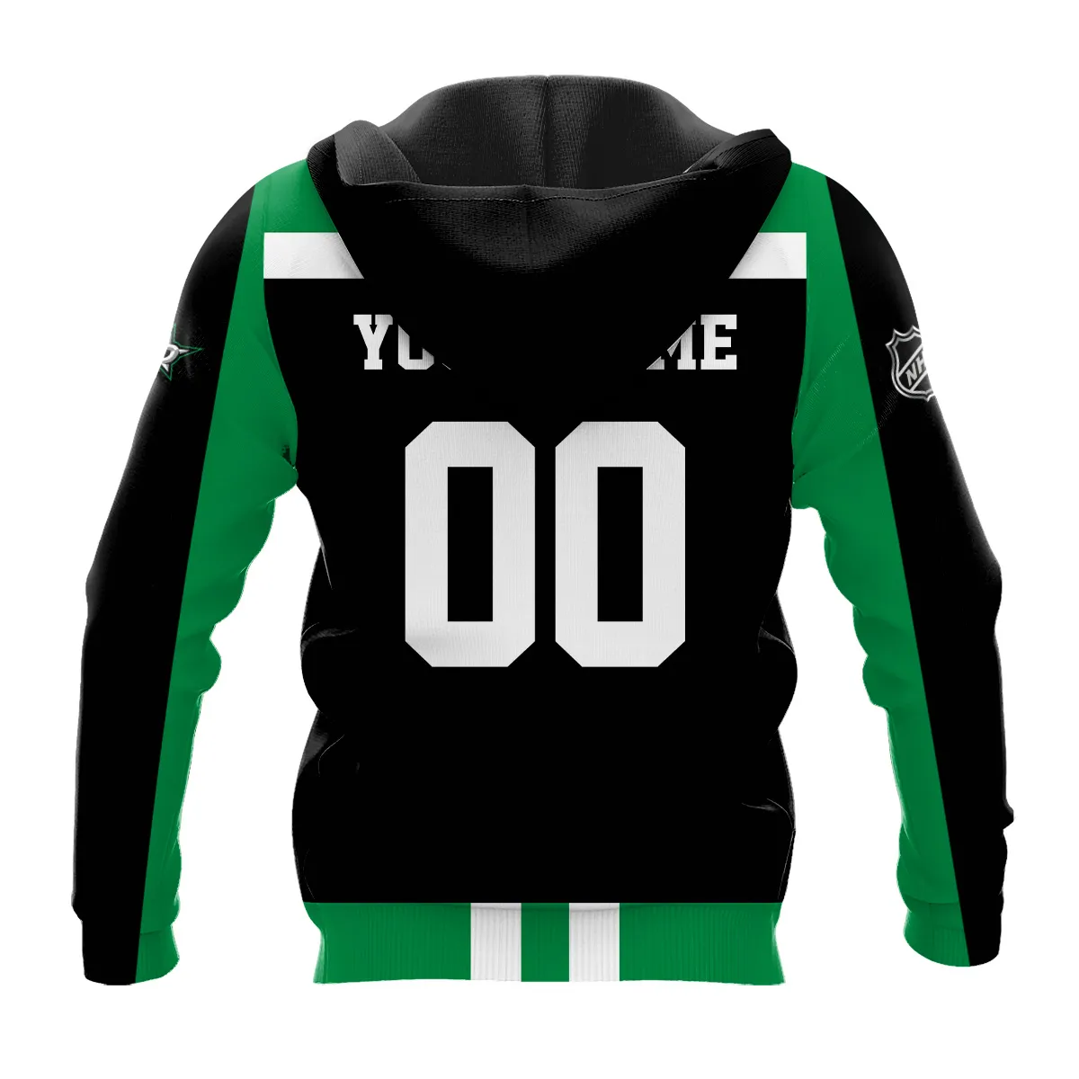 Custom Name & Number NHL Dallas Stars Exclusive All Over Prints HONHL3110A01DSHD - Hoodie - Image 3