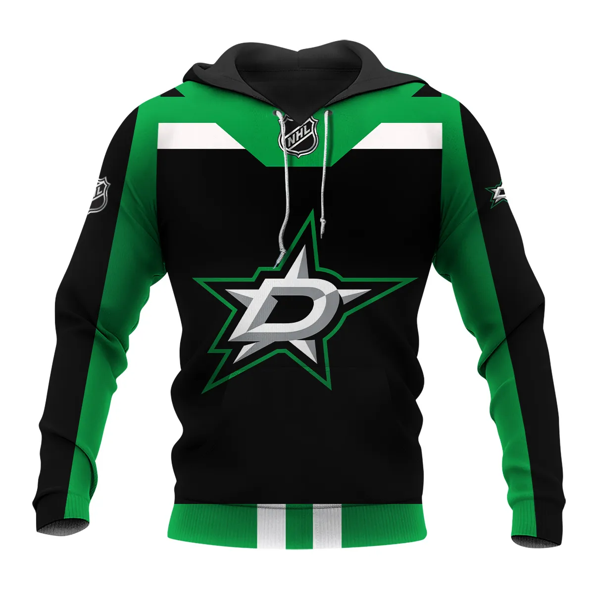Custom Name & Number NHL Dallas Stars Exclusive All Over Prints HONHL3110A01DSHD - Hoodie - Image 2