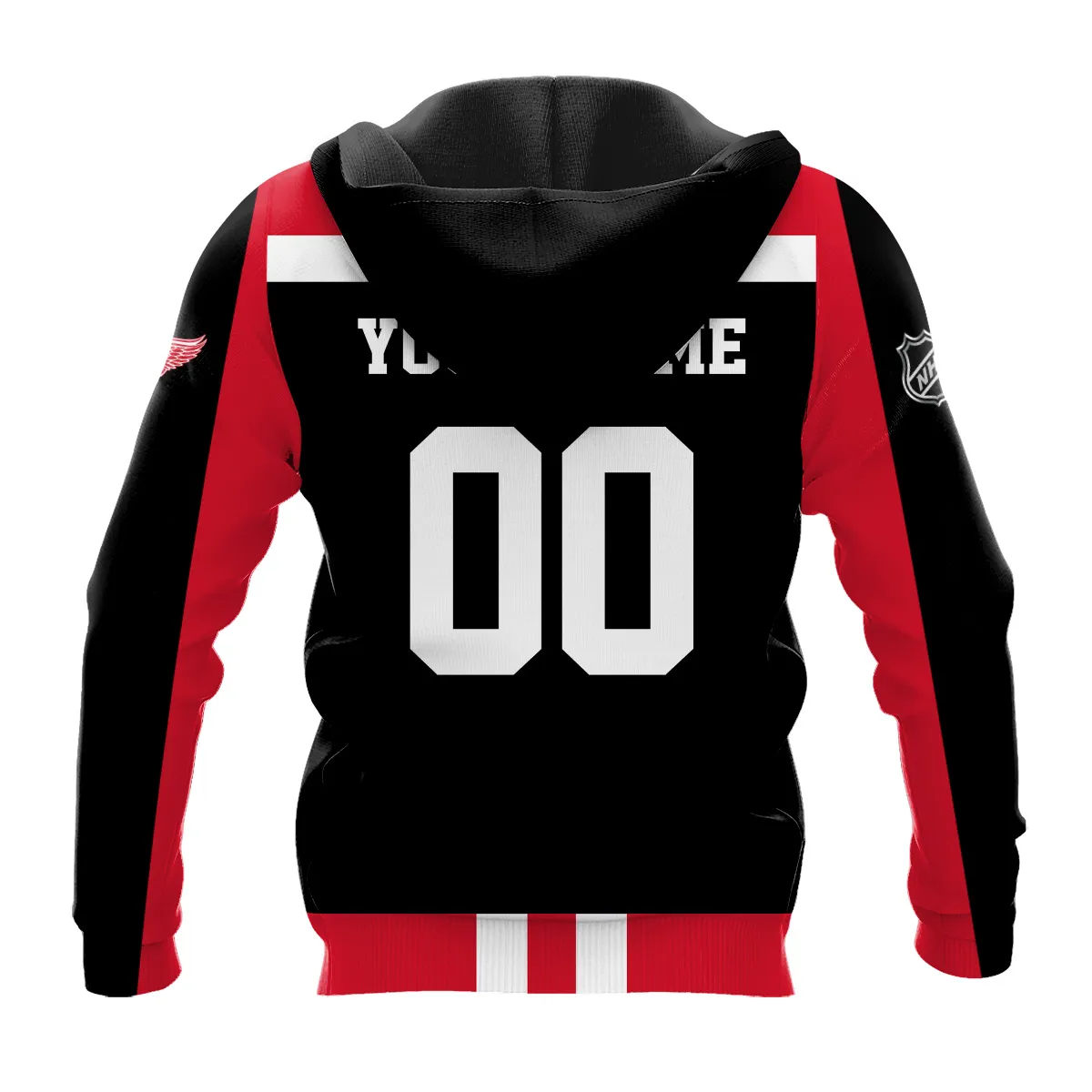 Custom Name & Number NHL Detroit Red Wings Exclusive All Over Prints HONHL3110A01DRWHD - Hoodie - Image 3