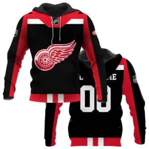 Custom Name &amp; Number NHL Detroit Red Wings Exclusive All Over Prints HONHL3110A01DRWHD - Hoodie