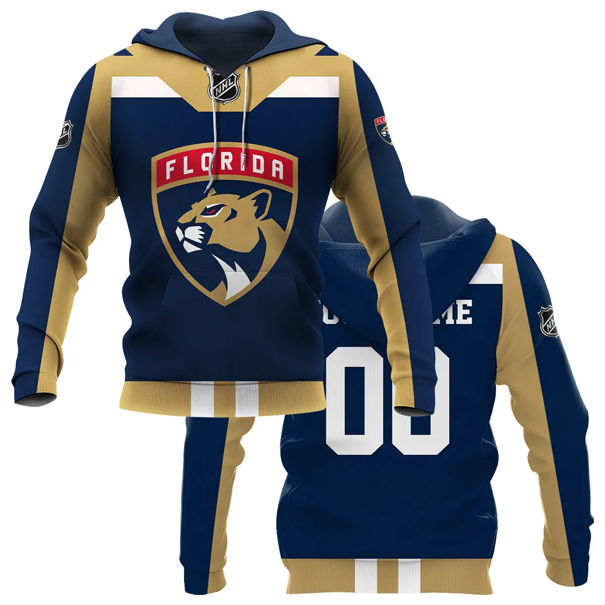Custom Name & Number NHL Florida Panthers Exclusive All Over Prints HONHL3110A01FPHD - Hoodie