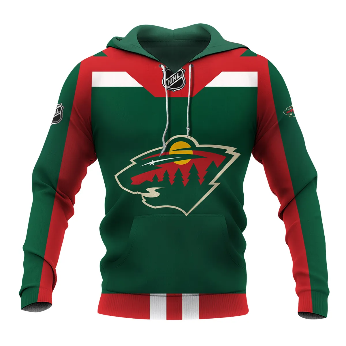 Custom Name & Number NHL Minnesota Wild Exclusive All Over Prints HONHL3110A01MWHD - Hoodie - Image 2