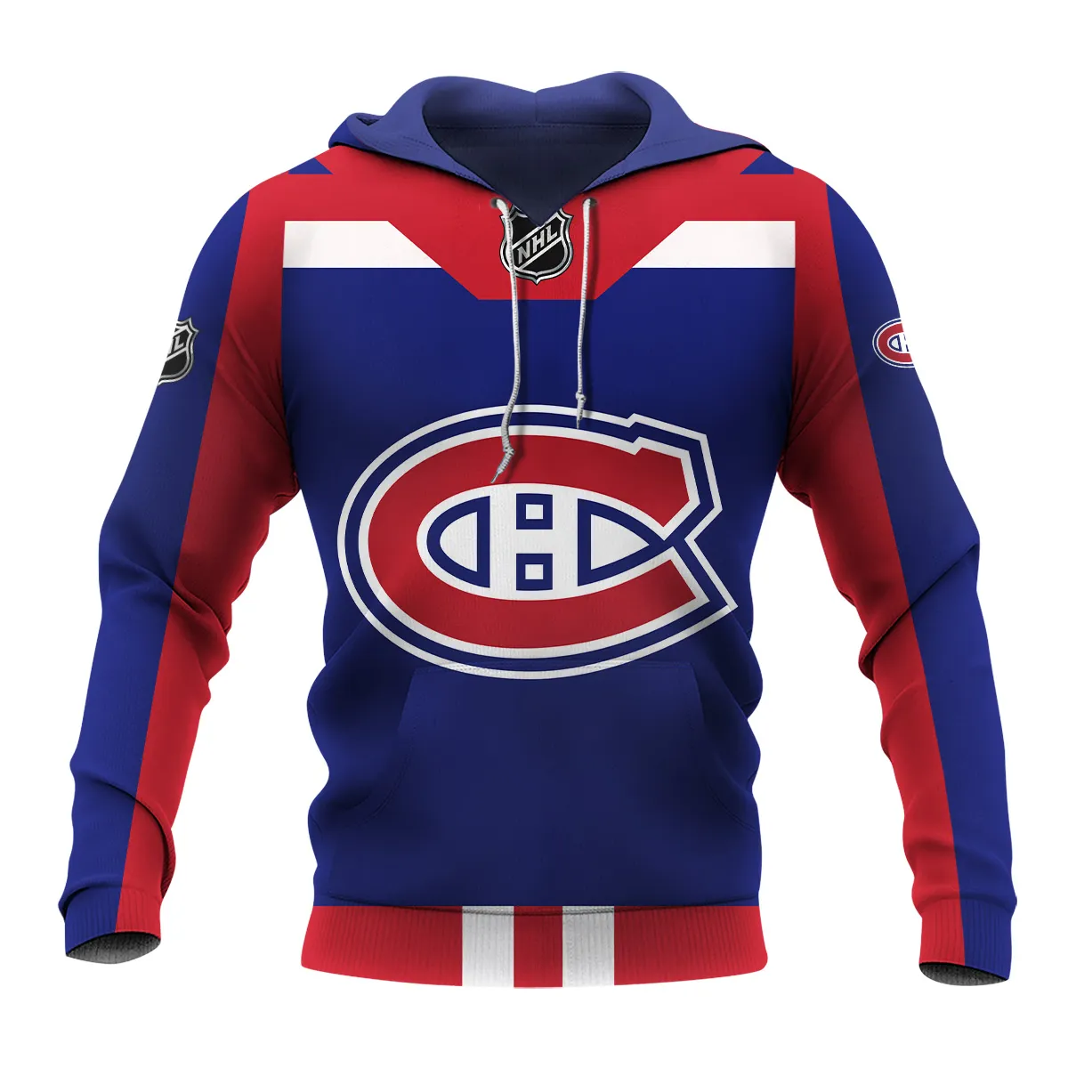 Custom Name & Number NHL Montreal Canadiens Exclusive All Over Prints HONHL3110A01MCHD - Hoodie - Image 2