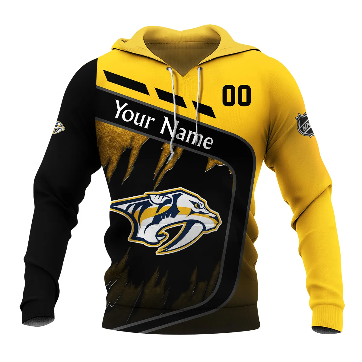 Custom Name & Number NHL Nashville Predators Exclusive All Over Prints BLNHL311024A1NPHD - Hoodie - Image 2