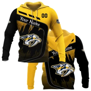 Custom Name &amp; Number NHL Nashville Predators Exclusive All Over Prints BLNHL311024A1NPHD - Hoodie