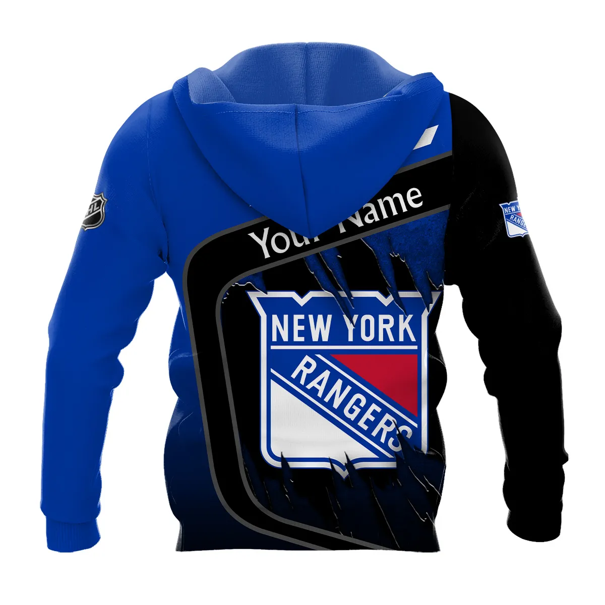 Custom Name & Number NHL New York Rangers Exclusive All Over Prints BLNHL311024A1NYRHD - Hoodie - Image 3