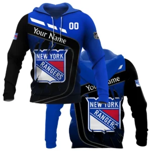 Custom Name &amp; Number NHL New York Rangers Exclusive All Over Prints BLNHL311024A1NYRHD - Hoodie