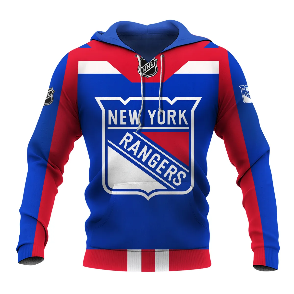 Custom Name & Number NHL New York Rangers Exclusive All Over Prints HONHL3110A01NYRHD - Hoodie - Image 2