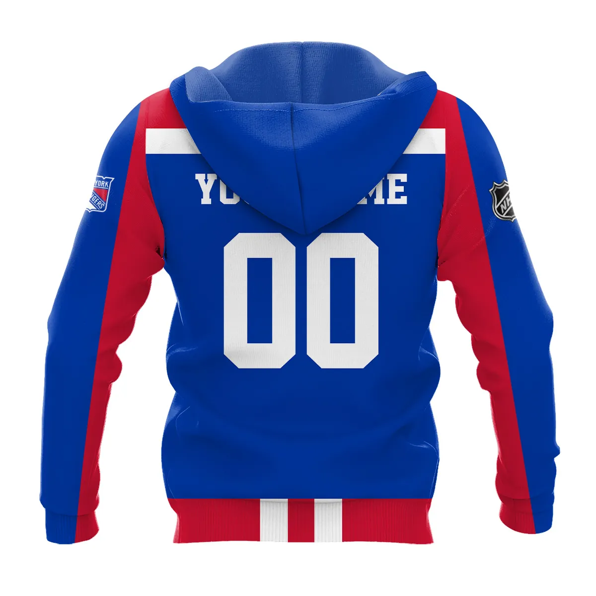 Custom Name & Number NHL New York Rangers Exclusive All Over Prints HONHL3110A01NYRHD - Hoodie - Image 3