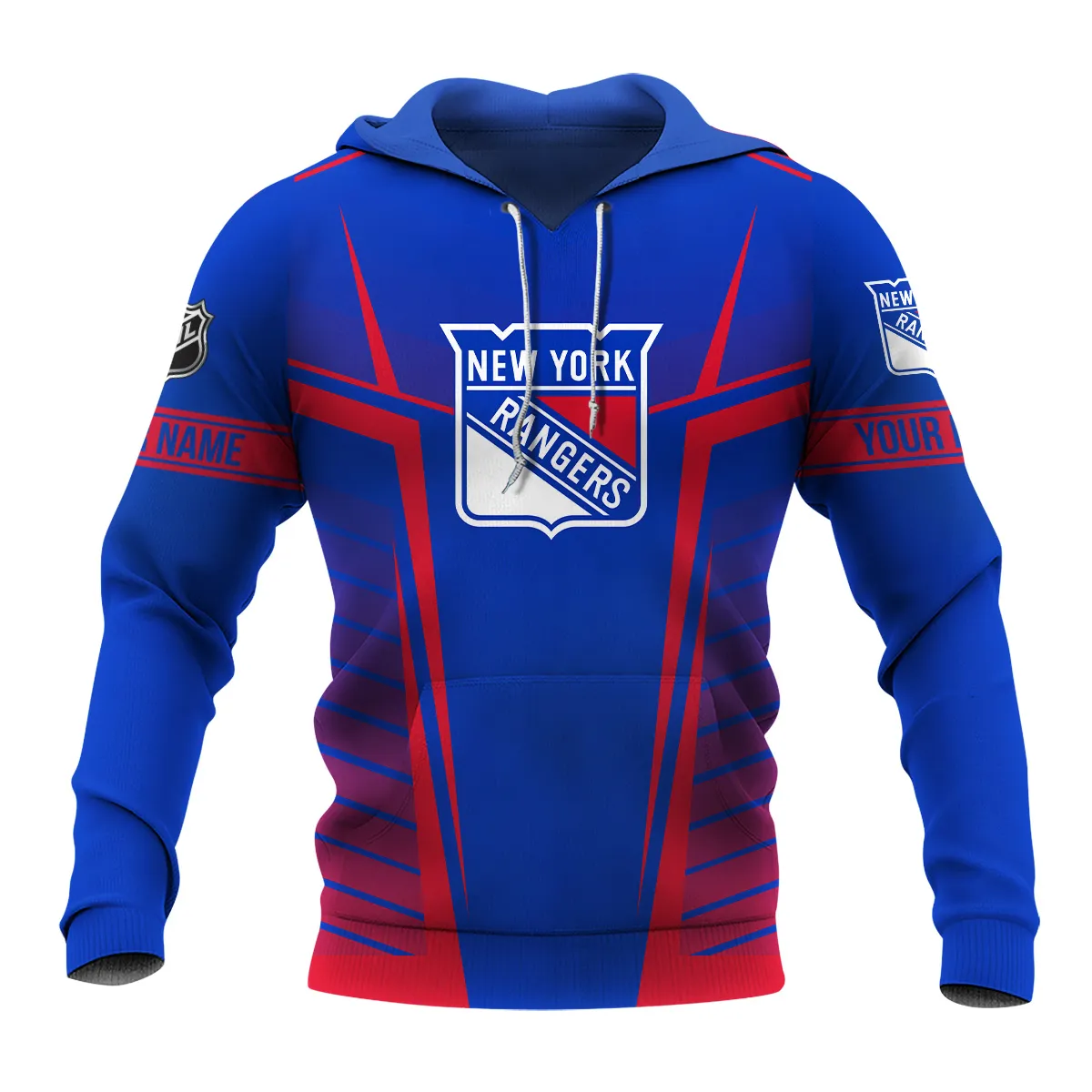 Custom Name & Number NHL New York Rangers Exclusive All Over Prints QTNHL311024A1NYRHD - Hoodie - Image 2