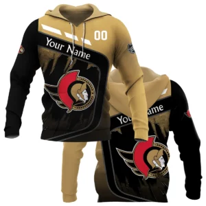 Custom Name &amp; Number NHL Ottawa Senators Exclusive All Over Prints BLNHL311024A1OSHD - Hoodie
