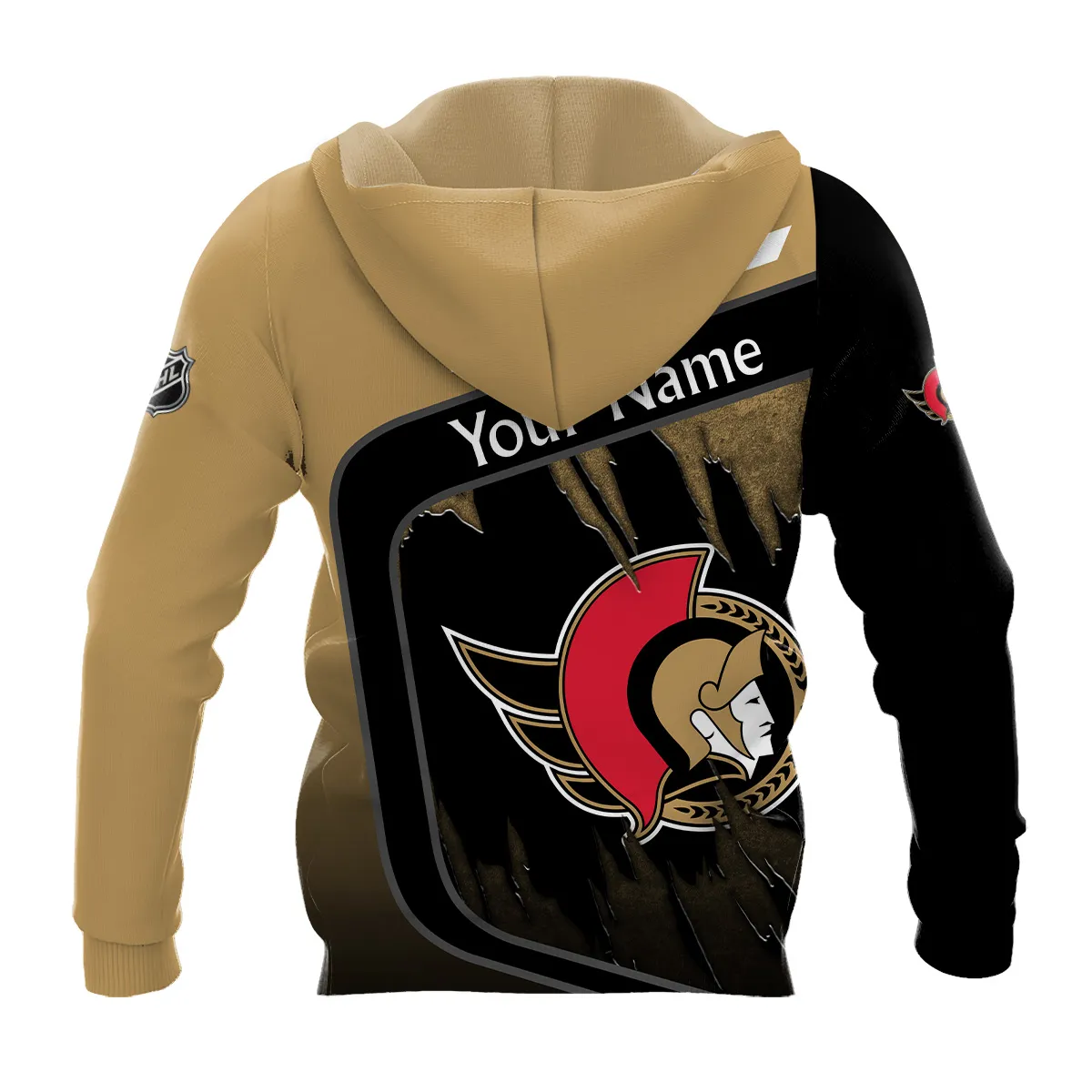 Custom Name & Number NHL Ottawa Senators Exclusive All Over Prints BLNHL311024A1OSHD - Hoodie - Image 3