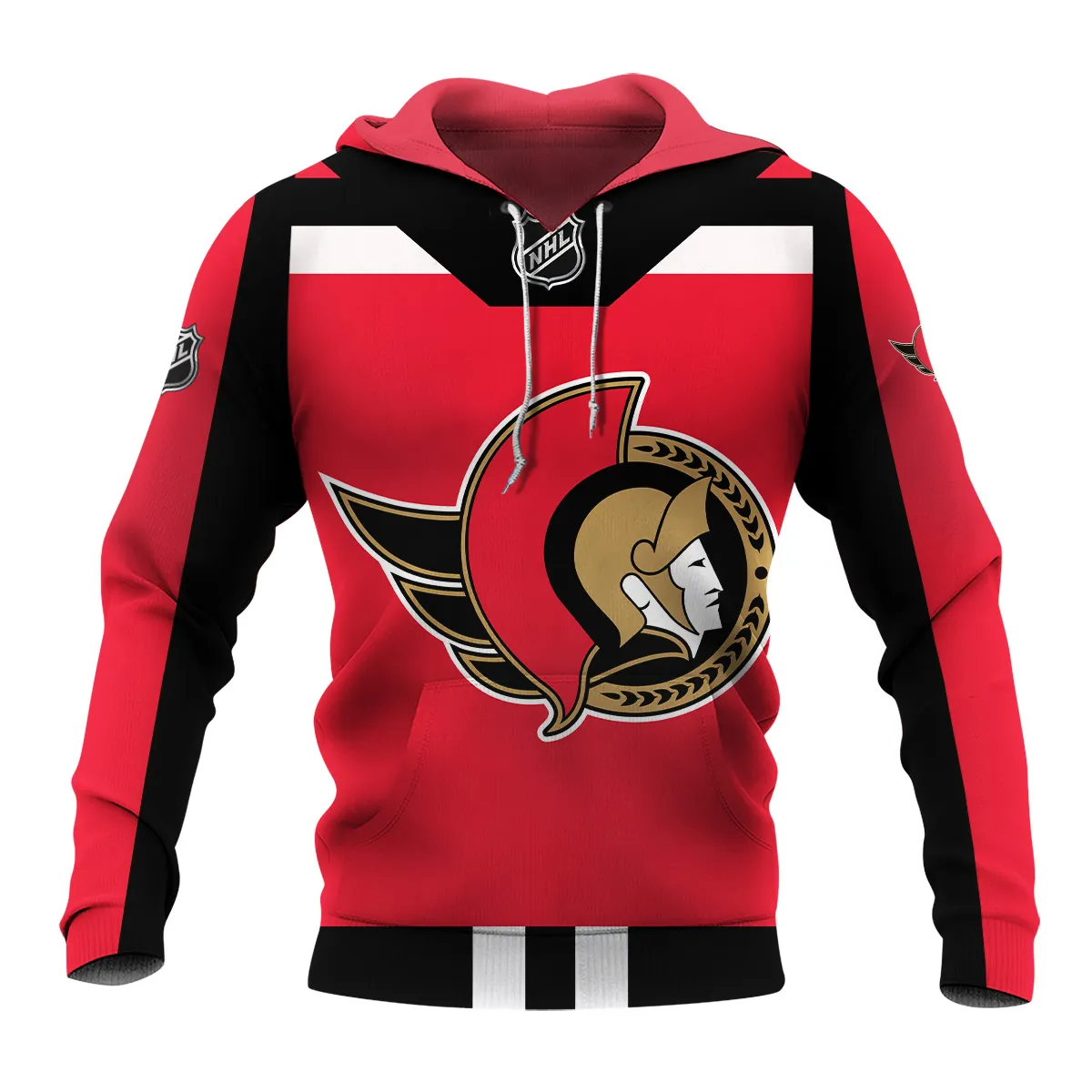 Custom Name & Number NHL Ottawa Senators Exclusive All Over Prints HONHL3110A01OSHD - Hoodie - Image 2