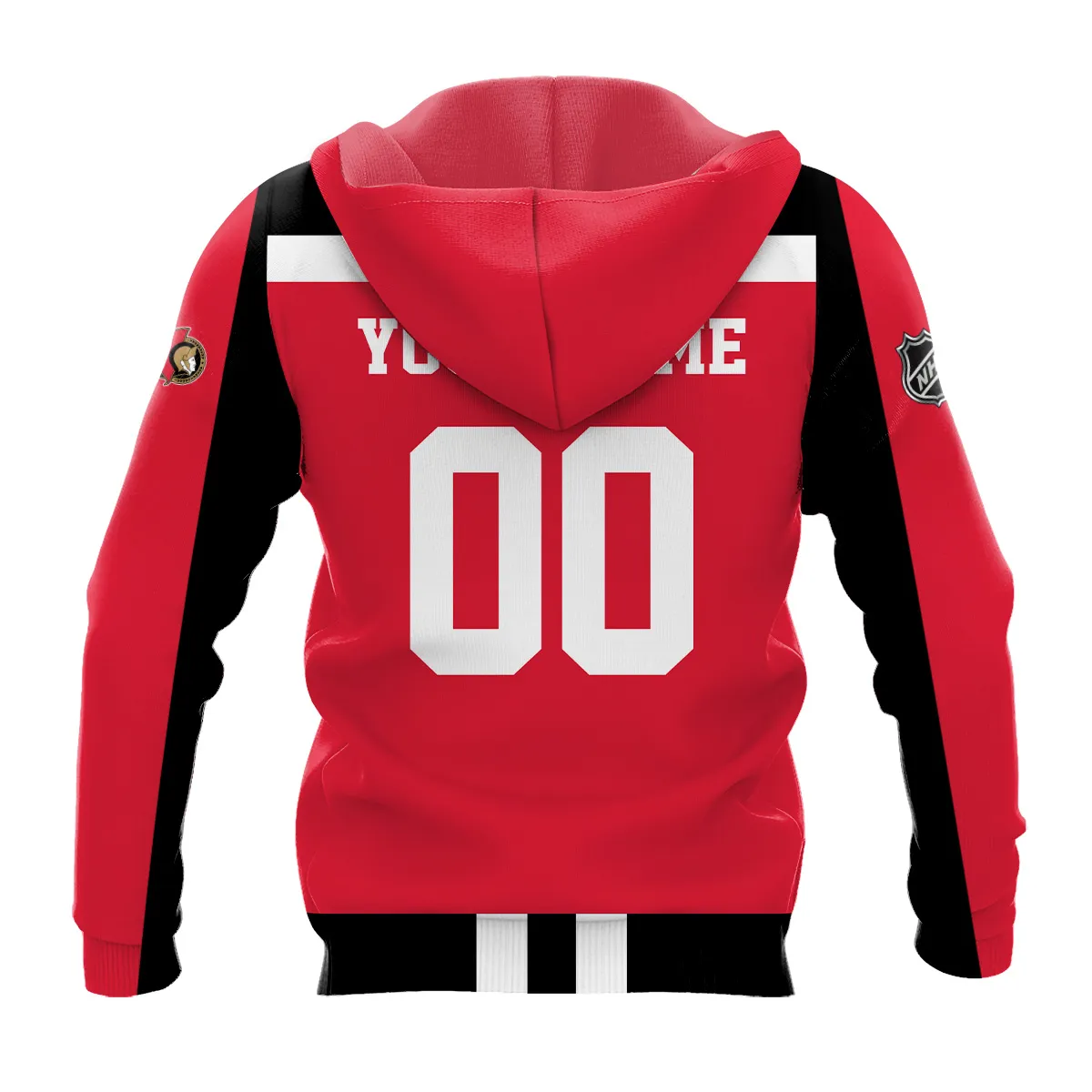 Custom Name & Number NHL Ottawa Senators Exclusive All Over Prints HONHL3110A01OSHD - Hoodie - Image 3