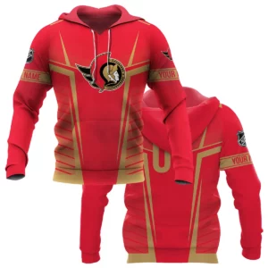 Custom Name &amp; Number NHL Ottawa Senators Exclusive All Over Prints QTNHL311024A1OSHD - Hoodie