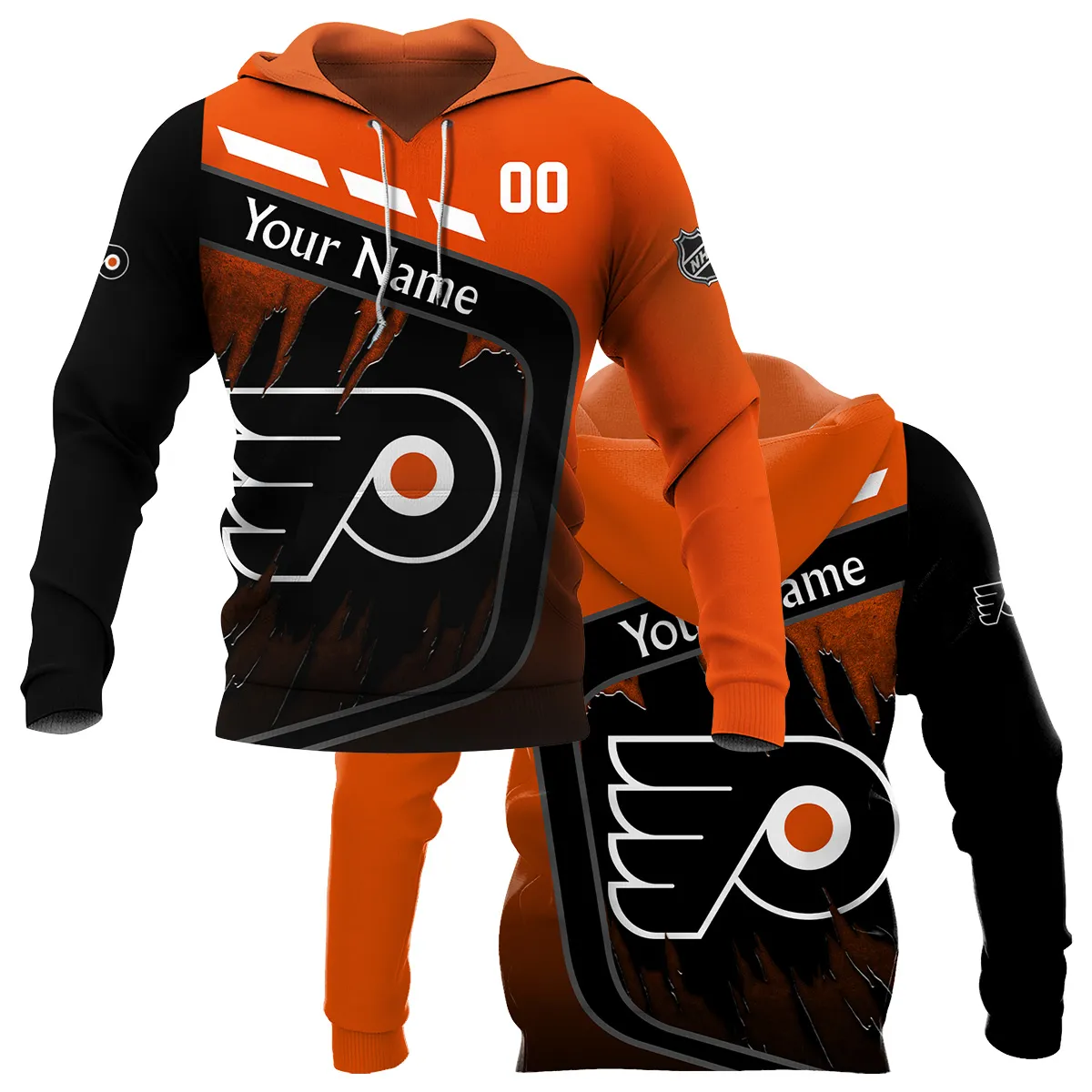 Custom Name & Number NHL Philadelphia Flyers Exclusive All Over Prints BLNHL311024A1PFHD - Hoodie