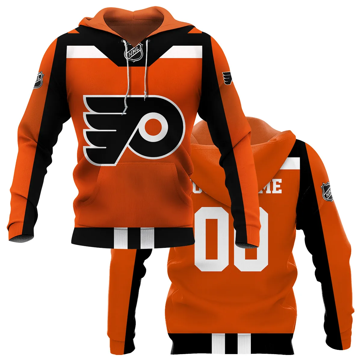 Custom Name & Number NHL Philadelphia Flyers Exclusive All Over Prints HONHL3110A01PFHD - Hoodie
