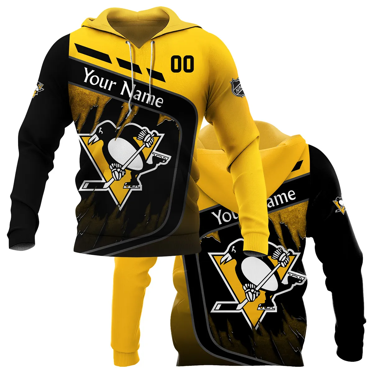 Custom Name & Number NHL Pittsburgh Penguins Exclusive All Over Prints BLNHL311024A1PPHD - Hoodie